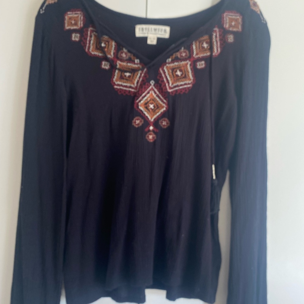 Stylish Black Embroidered Top By Idyllwild